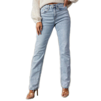 High Waisted Jeans for Women Straight Leg Trendy Stretch Denim Pants