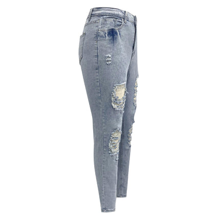 Women's Ripped Boyfriend Jeans Distressed Stretch Skinny Denim Pants