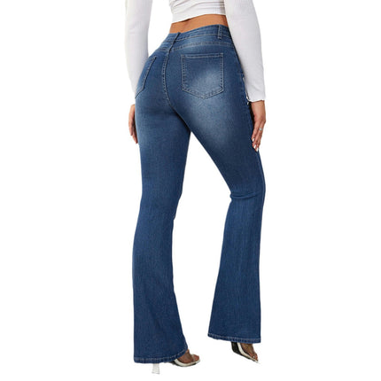 Womens High Waisted Bell Bottom Jeans Classic Stretch Flare Denim Jeans Pants