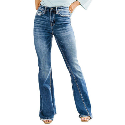 Womens Flare Jeans High Waisted  Classic Bell Bottom Denim Pants