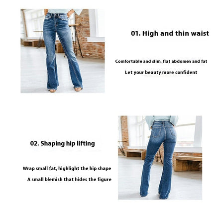 Womens Flare Jeans High Waisted  Classic Bell Bottom Denim Pants