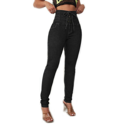 Women's High Waist Skinny Stretch Jeans Shaping Butt Lifting Denim Pants