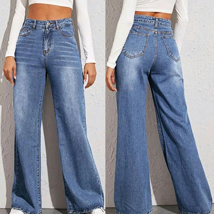 Women's High Waisted Wide Leg Jeans Baggy Casual Denim Pants