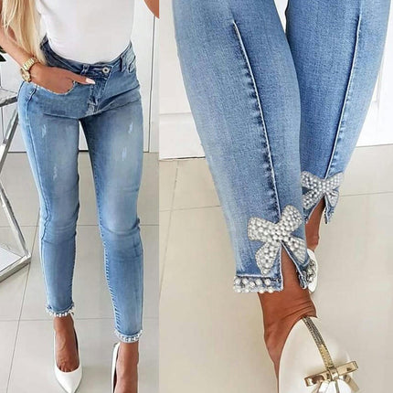 Women's High Waisted Jeans Casual Skinny Stretch Pencil Denim Pants