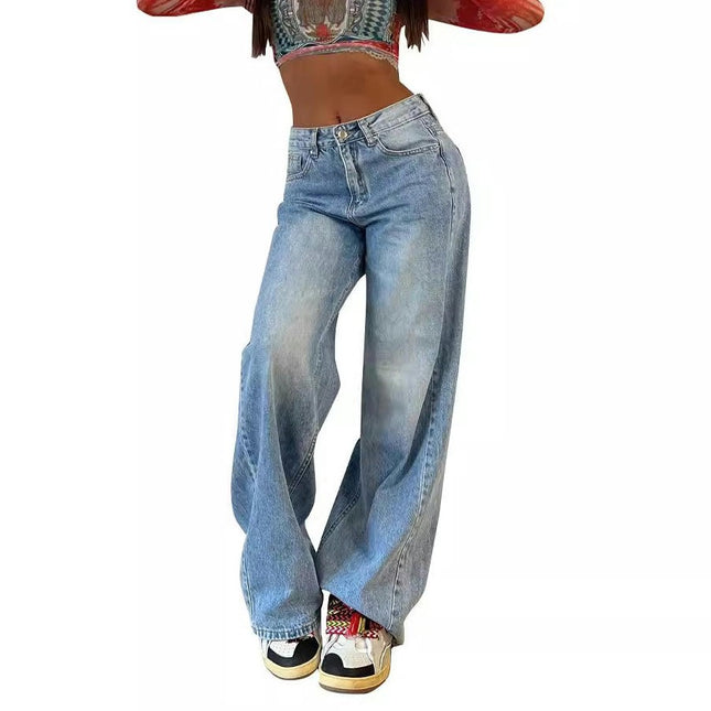 Straight Wide Leg Jeans for Women High Waisted Baggy Denim Pants