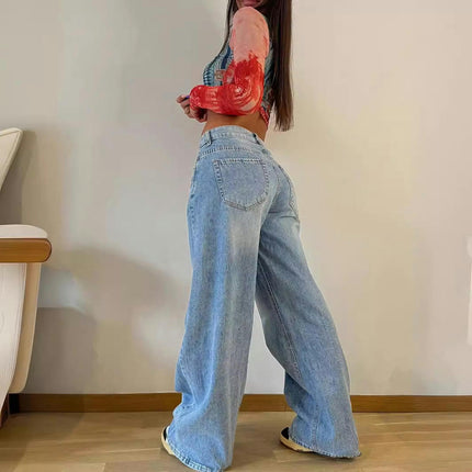 Straight Wide Leg Jeans for Women High Waisted Baggy Denim Pants