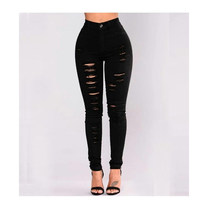 Skinny Ripped Jeans for Women High Waisted Stretch Slim Fit Distressed Denim Pants-A2