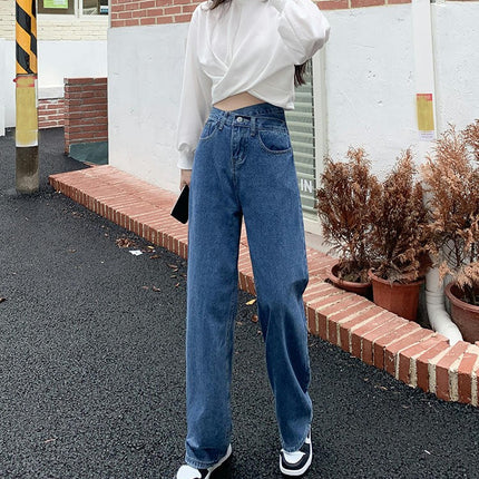 Straight Leg Jeans for Women High Waisted Wide Leg Loose Boyfried Denim Pants