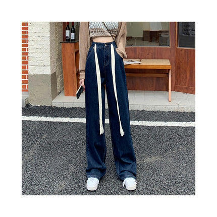 Women's High Waisted Baggy Jeans Straight Leg Trendy Denim Pants