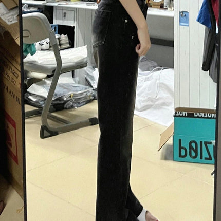 Women Wide Leg Jeans High Waist Straight Baggy Boyfriends Denim Pants