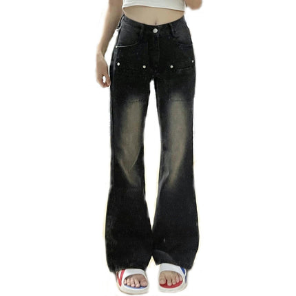 Women Wide Leg Jeans High Waist Straight Baggy Boyfriends Denim Pants