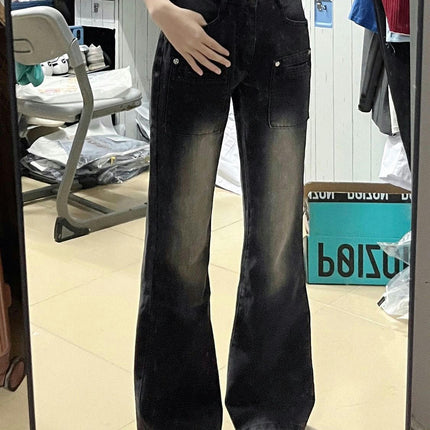 Women Wide Leg Jeans High Waist Straight Baggy Boyfriends Denim Pants