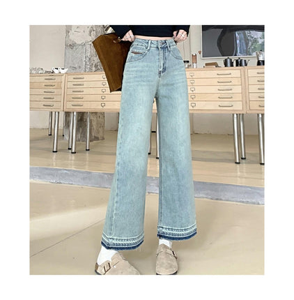 Women's High Waisted Jeans Boyfriend Baggy Straight Wide Leg Casual Denim Pants