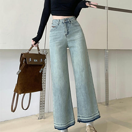 Women's High Waisted Jeans Boyfriend Baggy Straight Wide Leg Casual Denim Pants