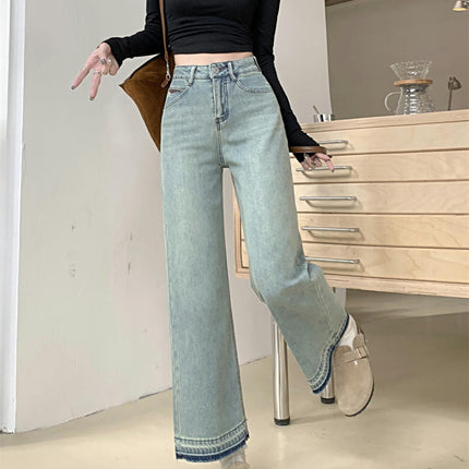 Women's High Waisted Jeans Boyfriend Baggy Straight Wide Leg Casual Denim Pants