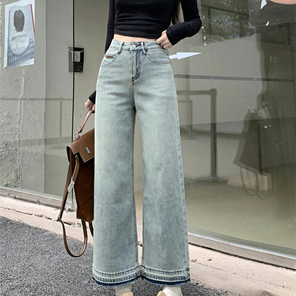 Women's High Waisted Jeans Boyfriend Baggy Straight Wide Leg Casual Denim Pants