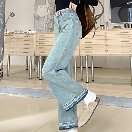 Women's High Waisted Jeans Boyfriend Baggy Straight Wide Leg Casual Denim Pants