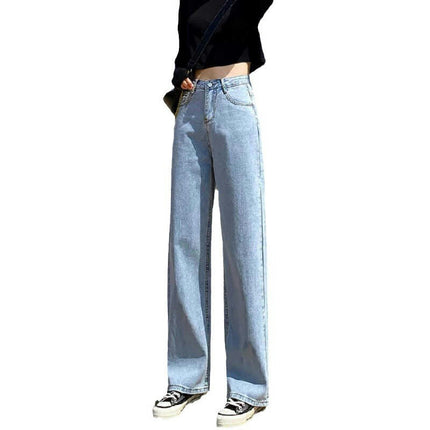 Women Straight Leg Jeans High Waist Baggy Jeans Loose Boyfriend Denim Pants