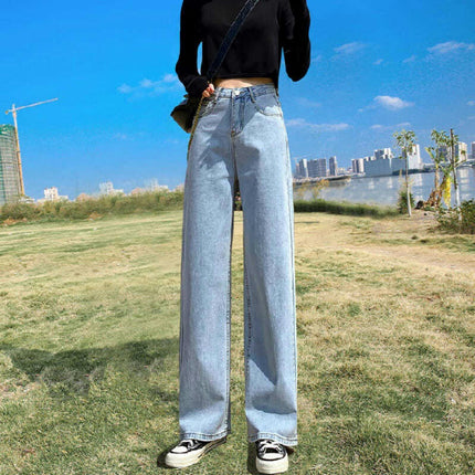 Women Straight Leg Jeans High Waist Baggy Jeans Loose Boyfriend Denim Pants