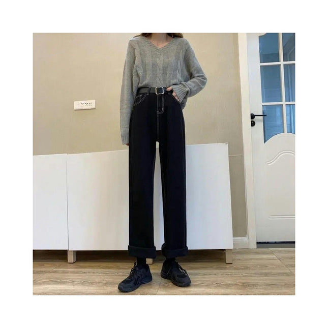 Women Wide Leg Jeans High Waist Baggy Jeans Loose Boyfriend Straight Denim Pants