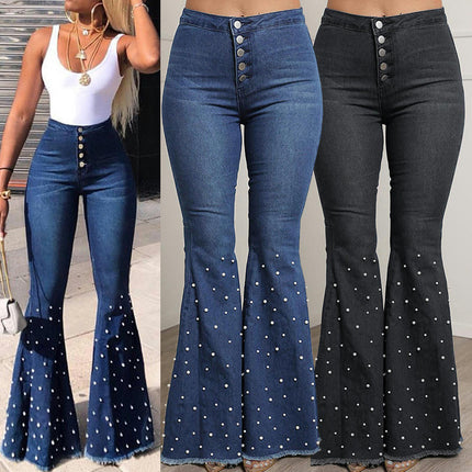 Skinny Bell Bottom Jeans for Women High Waisted Flared Denim Pants