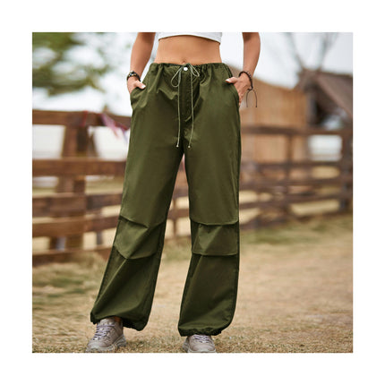 Women Baggy Parachute Pants Casual Cargo Pant Loose Multiple Pockets Jogger