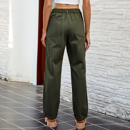 Cargo Pants for Women Mid Waisted Casual Baggy Wide Leg Pants with Pockets