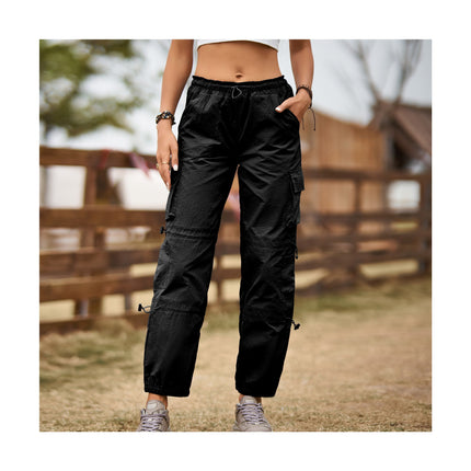 Women's Baggy Cargo Pants with Pocket High Waisted Jogger Trouser Relaxed Fit Parachute Pant