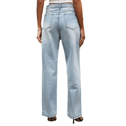 Wide Leg Jeans for Women Mid Waist Baggy Denim Pants