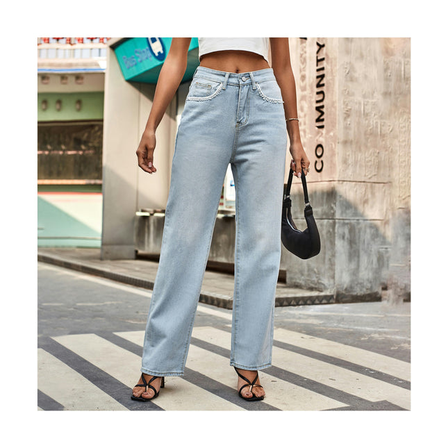 Wide Leg Jeans for Women Mid Waist Baggy Denim Pants