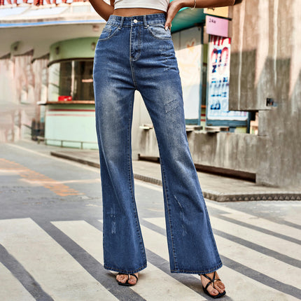 Woman Wide Leg Jeans Flare High Waist Baggy Denim Pants