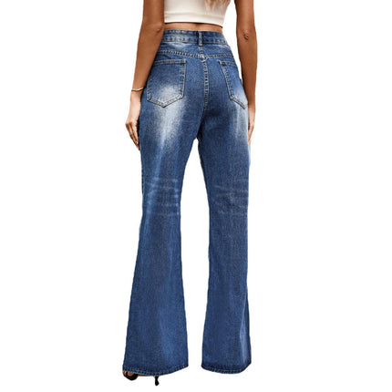 Woman Wide Leg Jeans Flare High Waist Baggy Denim Pants