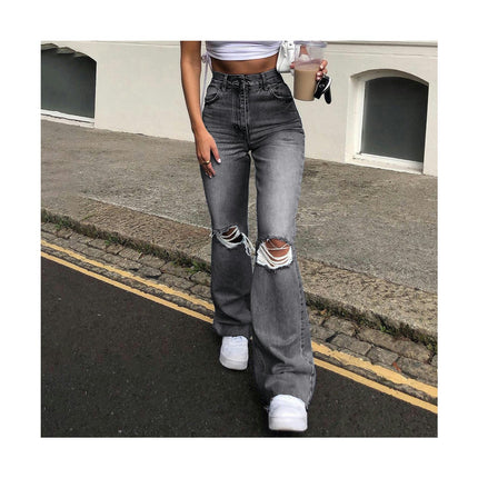 Bell Bottoms Flare Jeans for Women High Waist Ripped Distressed Denim Pants