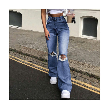 Bell Bottoms Flare Jeans for Women High Waist Ripped Distressed Denim Pants