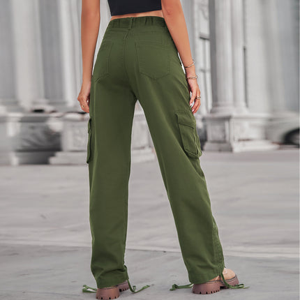 Cargo Pants for Women Straight Leg Pants Mid Waist Baggy Cargo Pants