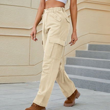 Cargo Pants for Women High Waisted Baggy Casual  Multiple Pockets Straight Leg Jeans