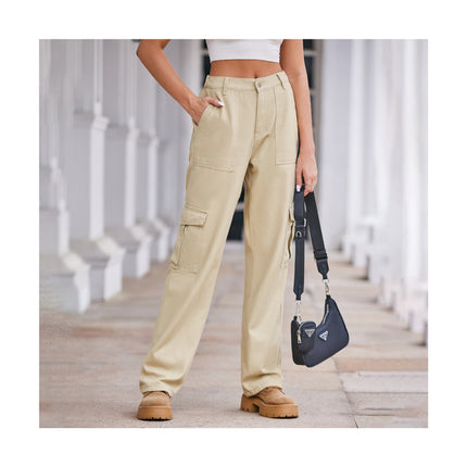 Cargo Pants for Women Baggy Elastic High Waisted Casual Straight Leg Pants