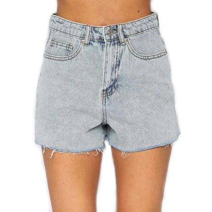 Women's High Waisted  Denim Shorts Raw Hem Summer Jeans Shorts