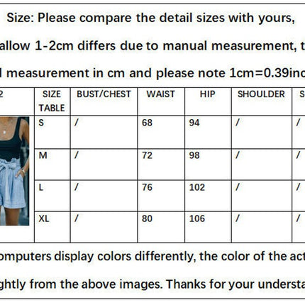 Women's Elastic High Waist Jean Shorts Casual Denim Shorts