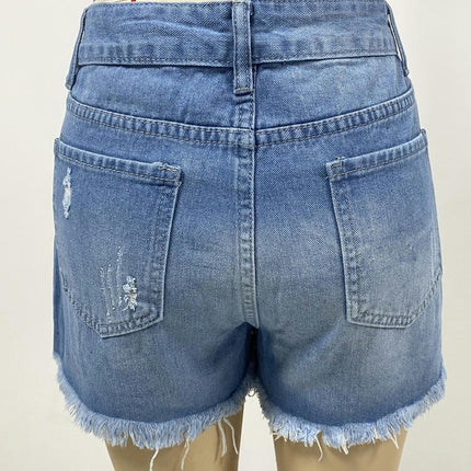 Women's Casual A Line Denim Shorts Wash Ripped Denim Shorts Skirt