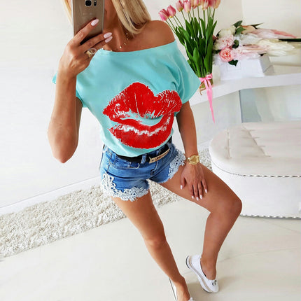 Womens Denim Shorts Casual Mid Rise Lace Hem Jeans Shorts with Pocket