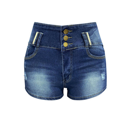 Women High Waisted Ripped Denim Shorts Casual Stretchy Distressed Short Jeans