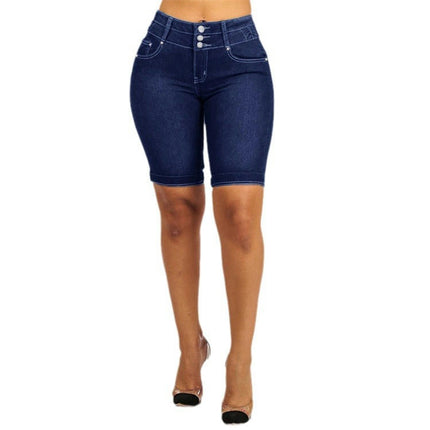 Jean Shorts for Women High Waisted Stretch Bermuda Denim Shorts