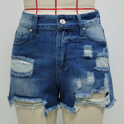 Ripped Jean Shorts for Women Frayed Raw Hem High Waisted Distressed Denim Shorts