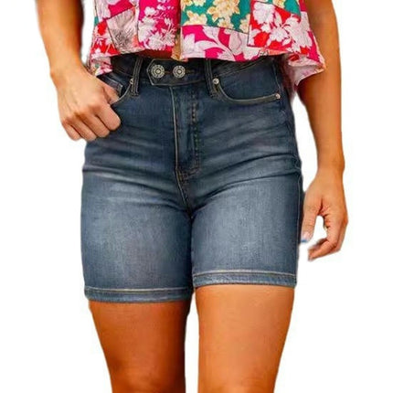 Denim Shorts for Women Casual Summer Mid Rise Stretchy Jean Shorts