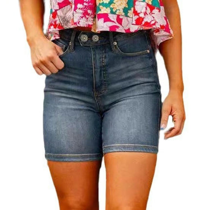 Denim Shorts for Women Casual Summer Mid Rise Stretchy Jean Shorts