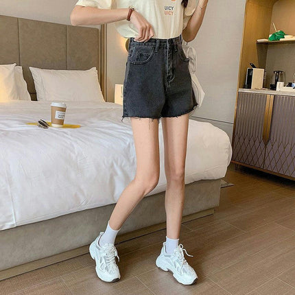 Jean Shorts for Women Summer Casual High Waisted  Frayed Raw Hem Denim Shorts