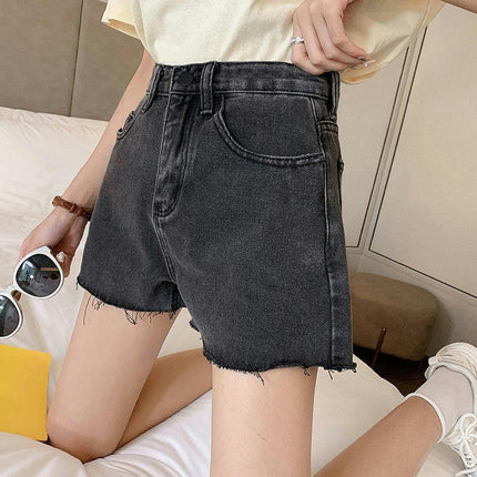 Jean Shorts for Women Summer Casual High Waisted  Frayed Raw Hem Denim Shorts