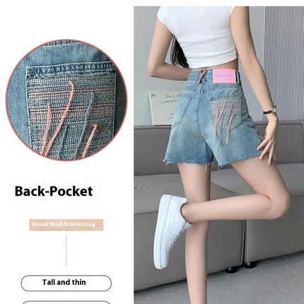 Ripped Jean Shorts for Women Summer Casual High Waisted  Frayed Raw Hem Denim Shorts