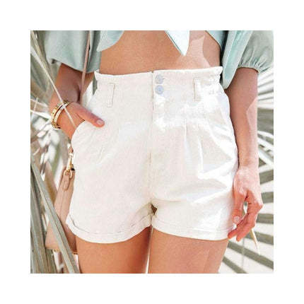 Women's High Waisted Denim Shorts Rolled Hem Casual Jean Shorts